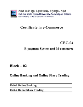 Certificate in E-Commerce CEC-04 Block