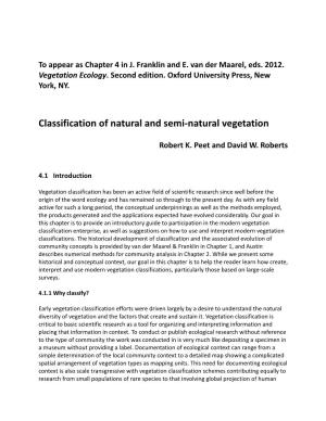 Classification of Natural and Semi-Natural Vegetation