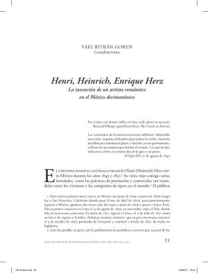 Henri, Heinrich, Enrique Herz La Invención De Un Artista Romántico En El México Decimonónico