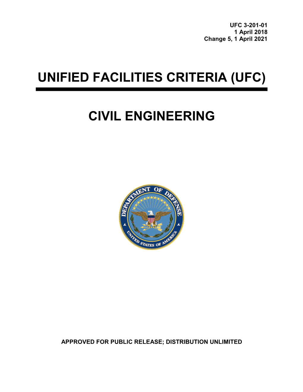 UFC 3-201-01 Civil Engineering, with Change 5