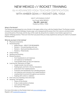 New Mexico // Rocket Training 60 H Advanced Yoga Teacher Certification with Amber Gean // Rocket Girl Yoga