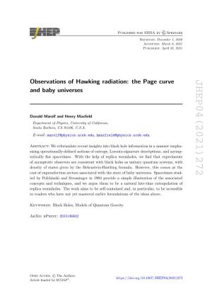Observations of Hawking Radiation