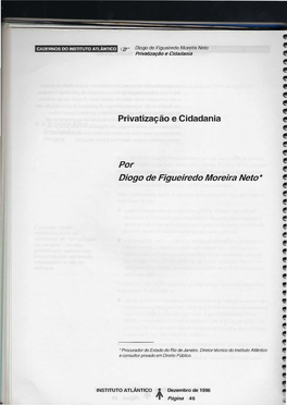 Privatização E Cidadania Por Diogo De Figueiredo Moreira Neto