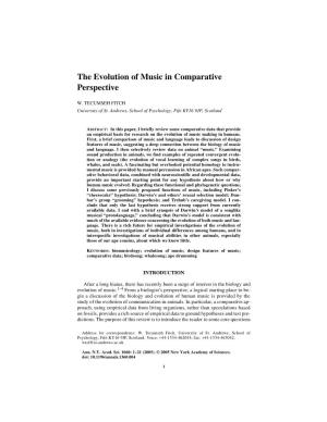 The Evolution of Music in Comparative Perspective