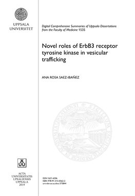 Novel Roles of Erbb3 Receptor Tyrosine Kinase in Vesicular Trafficking