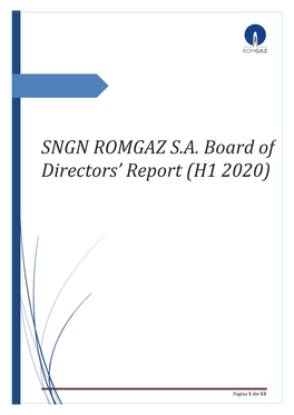 SNGN ROMGAZ S.A. Board of Directors' Report (H1 2020)
