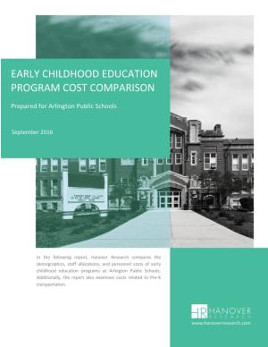 Early Childhood Education Program Cost Comparison