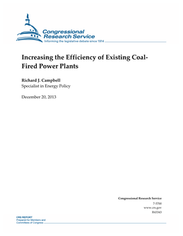 Increasing the Efficiency of Existing Coal-Fired Power Plants