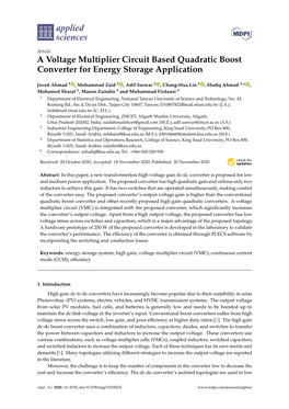 A Voltage Multiplier Circuit Based Quadratic Boost Converter for Energy Storage Application