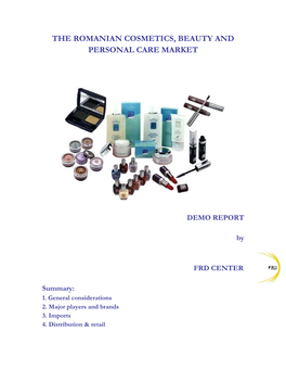 Romanian Market of Cosmetics, Beauty and Personal Care 2012