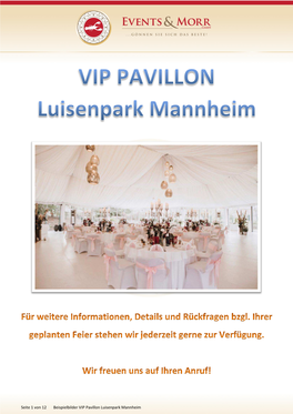 Seite 1 Von 12 Beispielbilder VIP Pavillon Luisenpark Mannheim