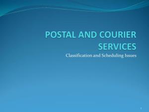 Schedulling Postal and Courier Services Sept 2014