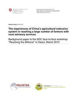 The Experiences of China's Agricultural Extension