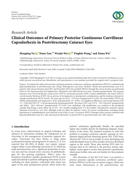 Clinical Outcomes of Primary Posterior Continuous Curvilinear Capsulorhexis in Postvitrectomy Cataract Eyes