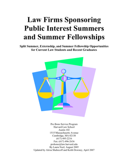 Law Firms Sponsoring Public Interest Summers and Summer Fellowships