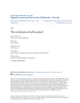 The Evolution of Self-Control Evan L