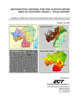 Restoration Criteria for the Clinton River AOC: Phase I Final Report