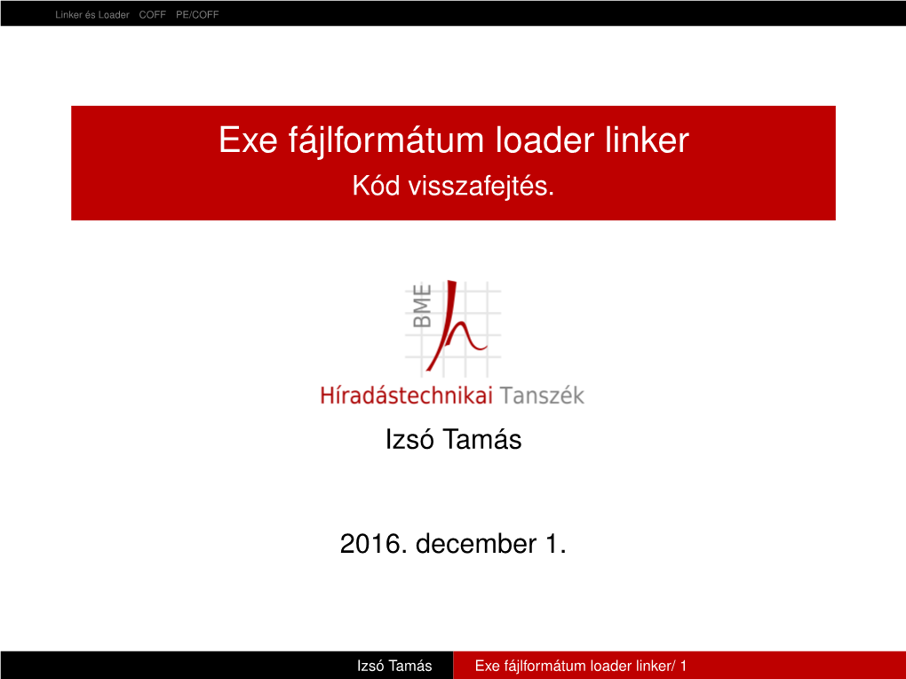 Exe Fájlformátum Loader Linker Kód Visszafejtés