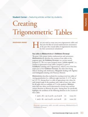 Creating Trigonometric Tables