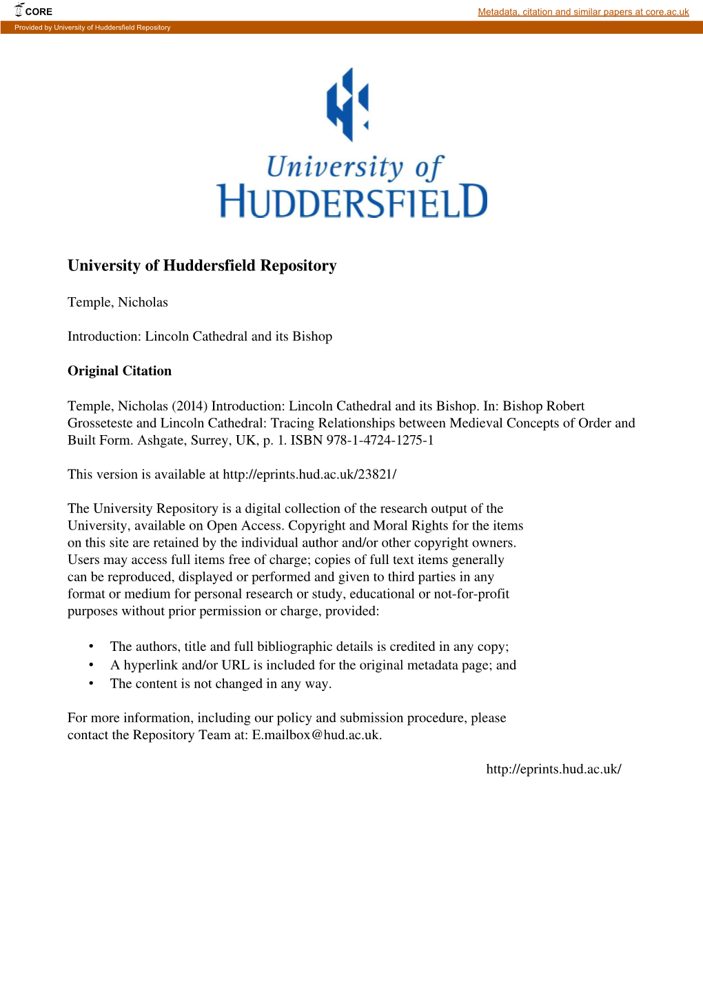 University of Huddersfield Repository