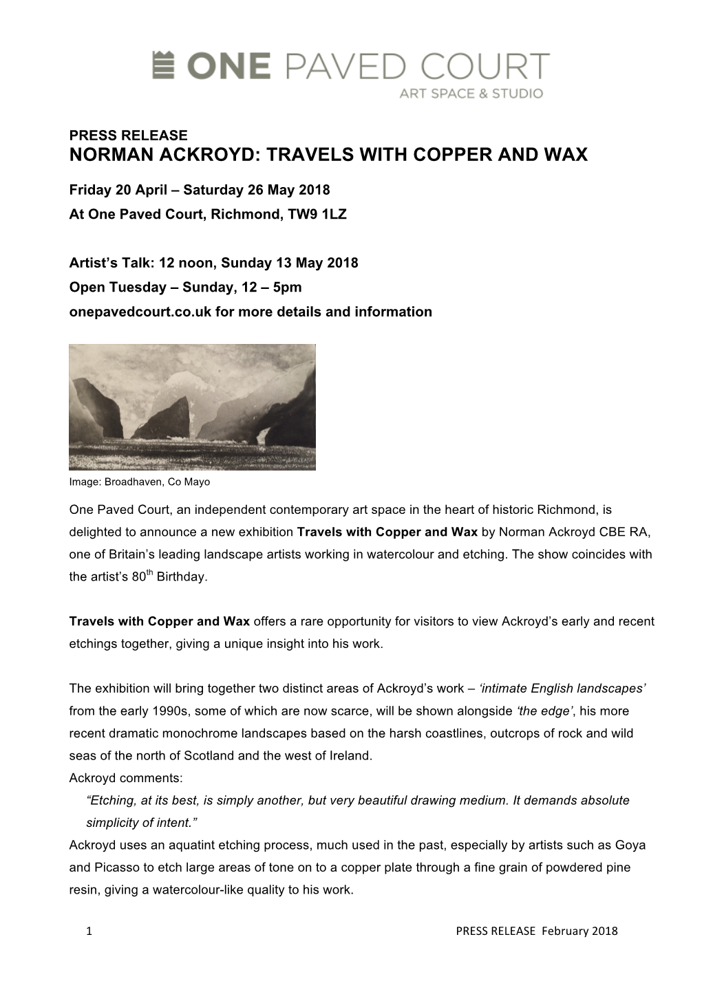 Norman Ackroyd: Travels with Copper and Wax