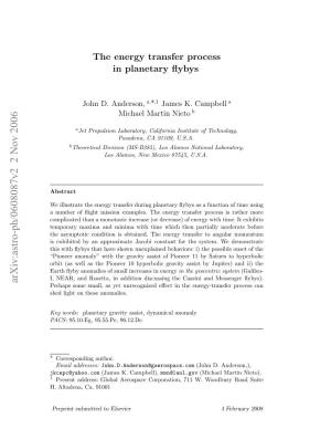 The Energy Transfer Process in Planetary Flybys
