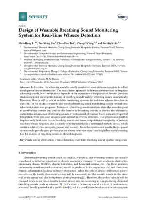 Design of Wearable Breathing Sound Monitoring System for Real-Time Wheeze Detection