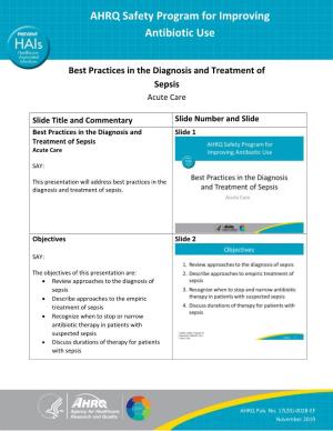Best Practices in the Diagnosis and Treatment of Sepsis