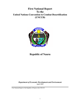 Nauru 1St Report to the UNCCD