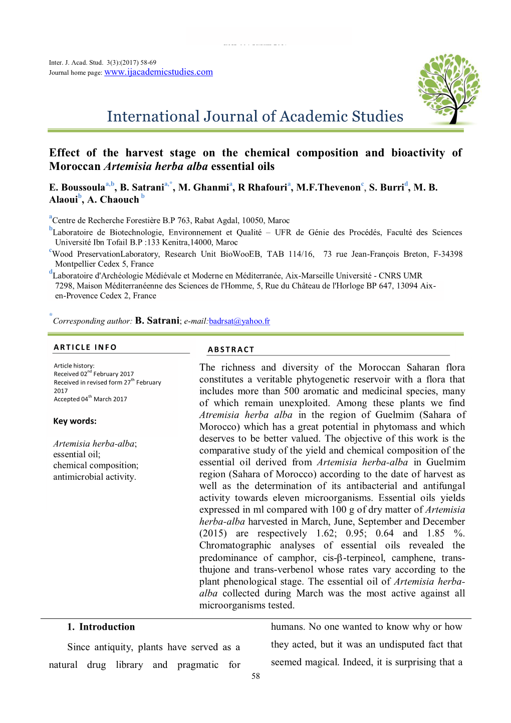 International Journal of Academic Studies IJAS - 00 4 - Satrani - 2017
