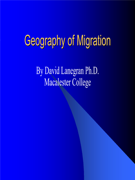 Geography of Migration
