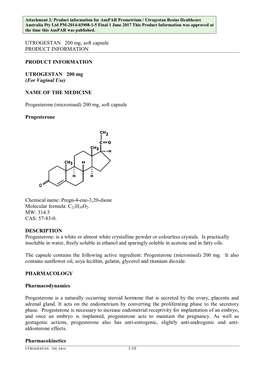 Attachment 2. Product Information for Progesterone