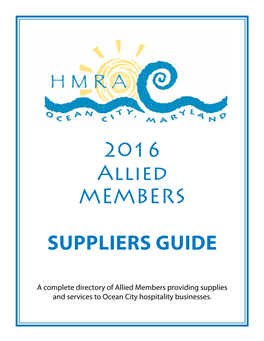 2016 Allied MEMBERS SUPPLIERS GUIDE