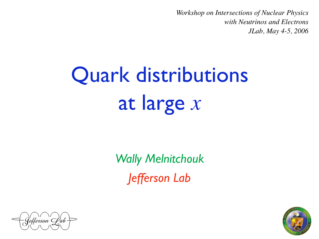 Quark Distributions at Large X