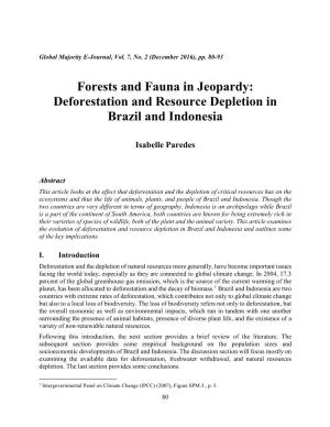 Deforestation and Resource Depletion in Brazil and Indonesia
