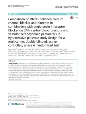 Comparison of Effects Between Calcium Channel Blocker and Diuretics in Combination with Angiotensin II Receptor Blocker on 24-H