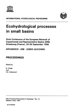 Ecohydrological Processes in Small Basins