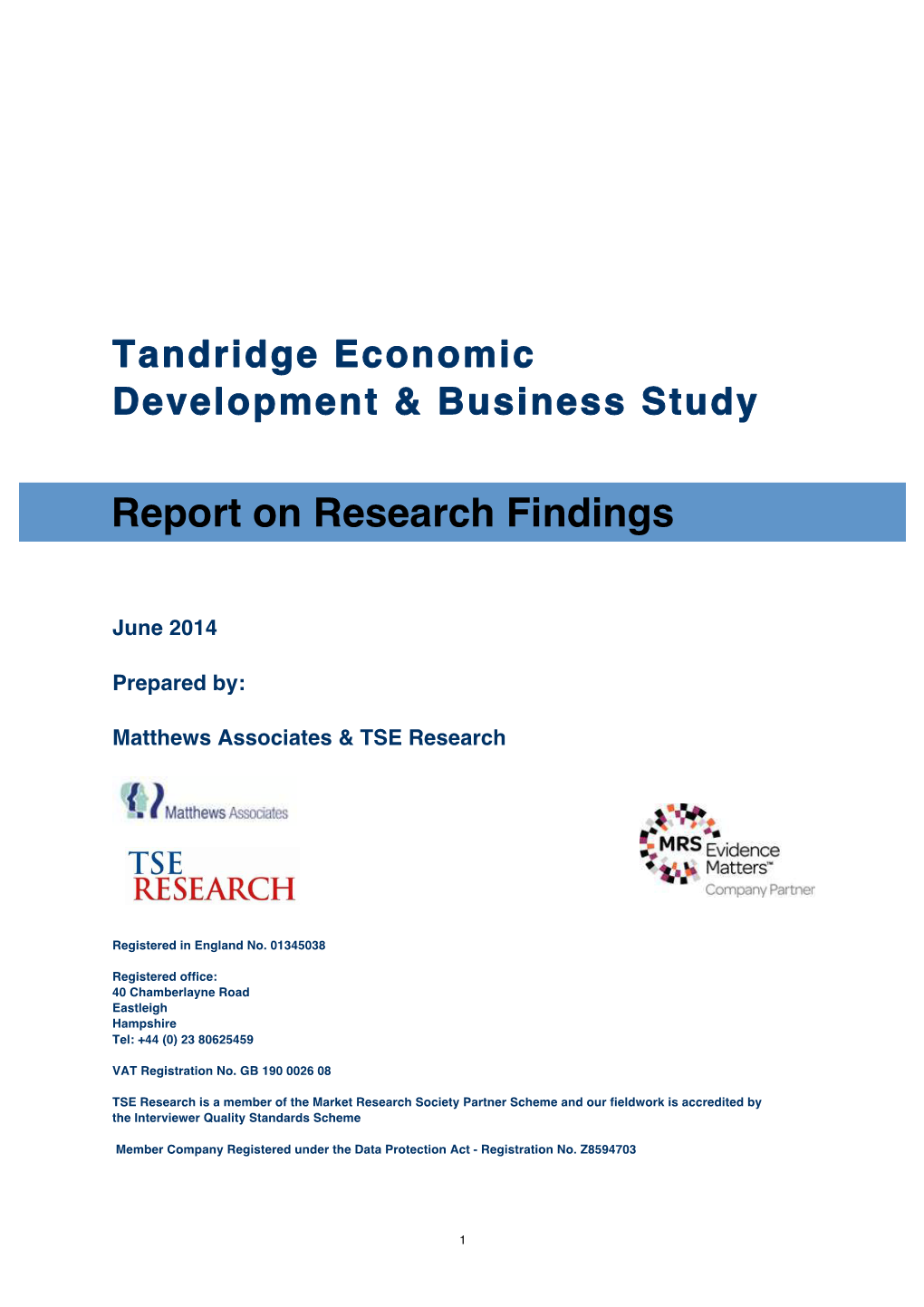 1406 Tandridge Economic Development Business Study