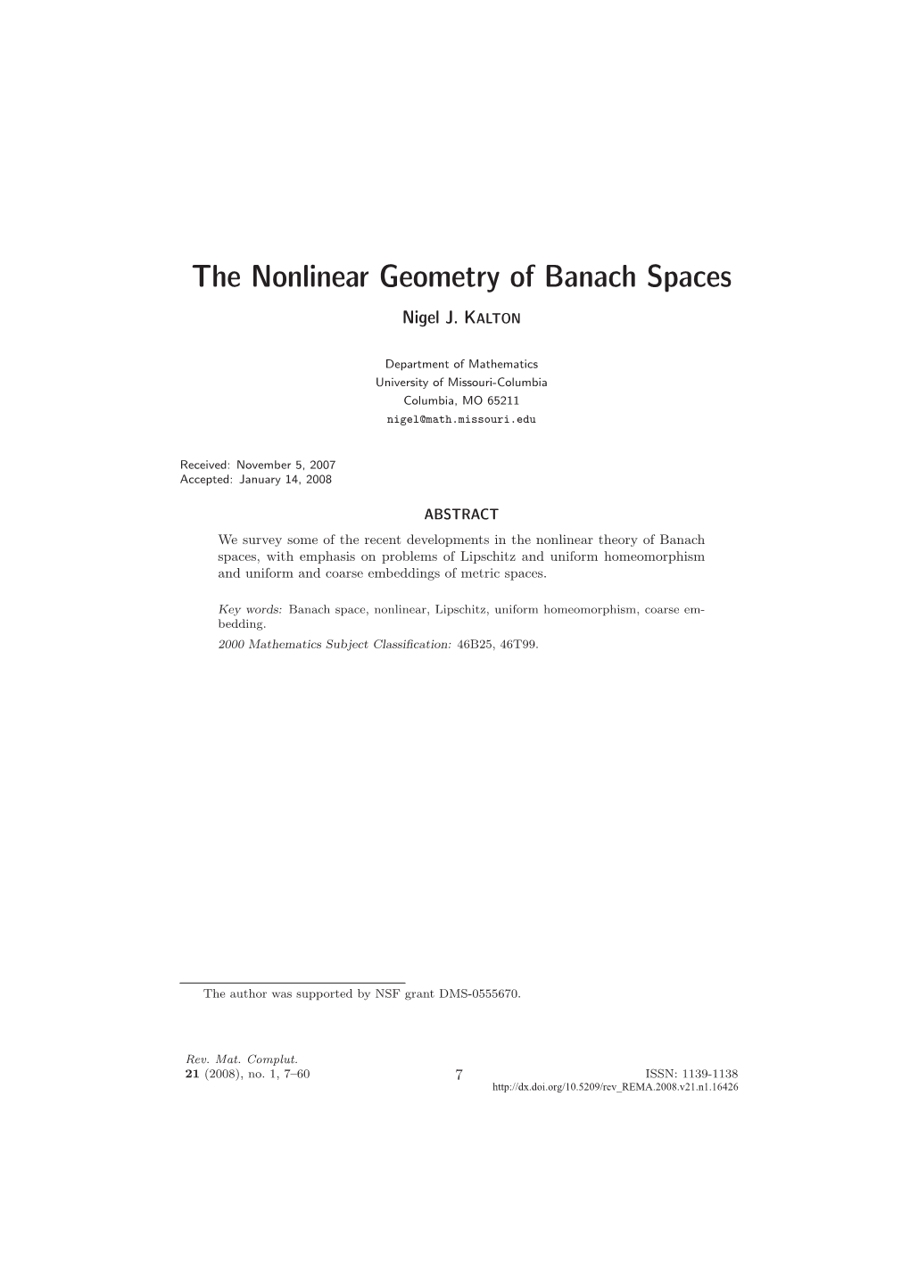 The Nonlinear Geometry of Banach Spaces