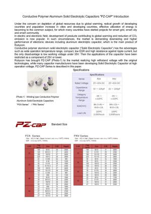 Conductive Polymer Aluminum Solid Electrolytic Capacitors "PZ-CAP" Introduction