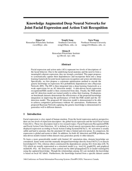 Knowledge Augmented Deep Neural Networks for Joint Facial Expression and Action Unit Recognition