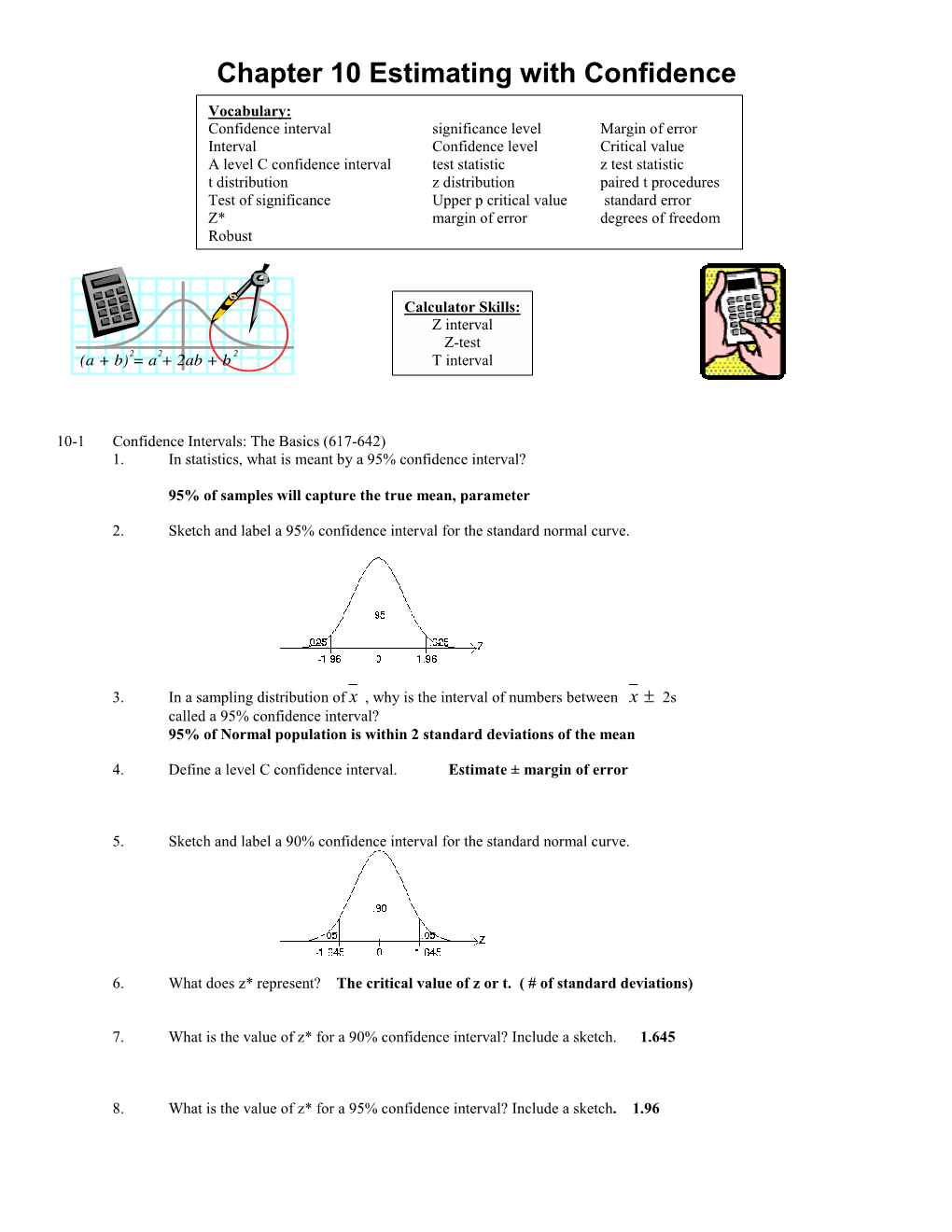 Chapter 10 Estimating with Confidence