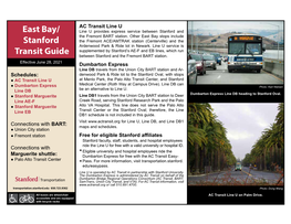 East Bay/ Stanford Transit Guide