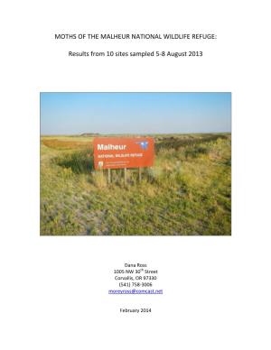 2013 Malheur Refuge Moth Inventory Report