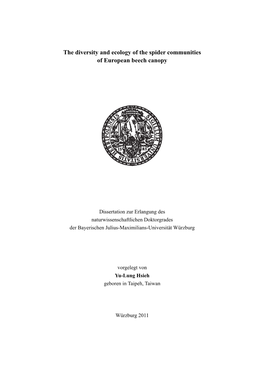 The Diversity and Ecology of the Spider Communities of European Beech Canopy