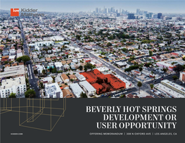 Beverly Hot Springs Development Or User Opportunity