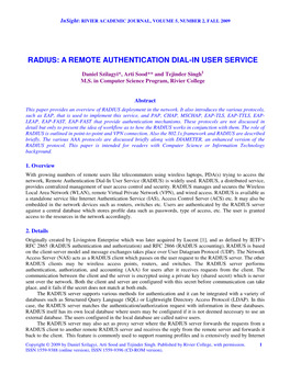 Radius: a Remote Authentication Dial-In User Service