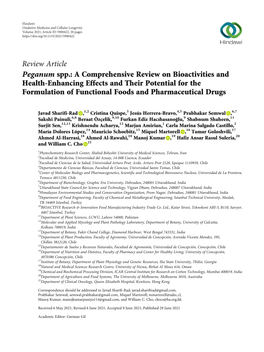 Peganum Spp.: a Comprehensive Review on Bioactivities and Health