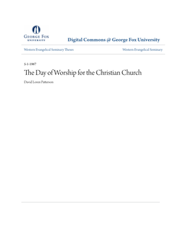 The Day of Worship for the Christian Church