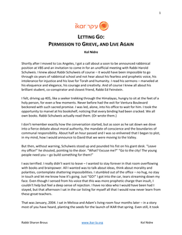 Letting Go: Permission to Grieve,And Live Again